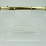Transparent lucite acrylic magazine rack 1970s 1980s space age