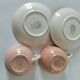 Duo tasses Villeroy & Boch Santos rose poudré et ivoire années 60