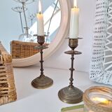 Vintage brass candle holders