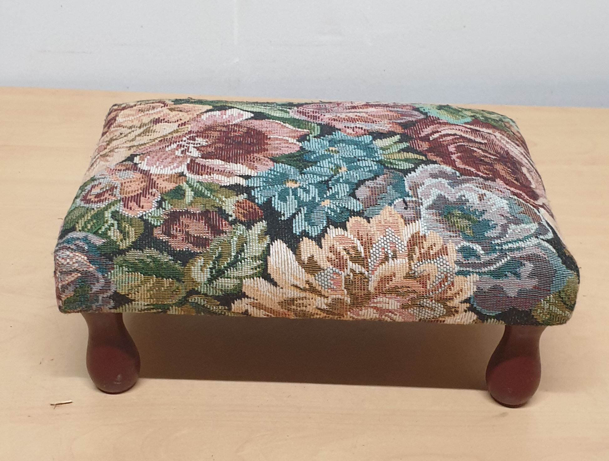 Wooden and fabric footrest