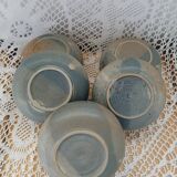 5 antique stoneware bowls