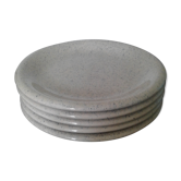 Set of 5 Tulowice varnished stoneware plates