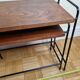 Tables d'appoint, gigognes, en bois et métal, vintage, années 60-70