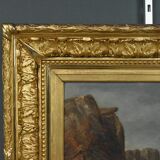 Painting "The Wild Coast of Belle-Île-en-Mer", French school of the 19th century.