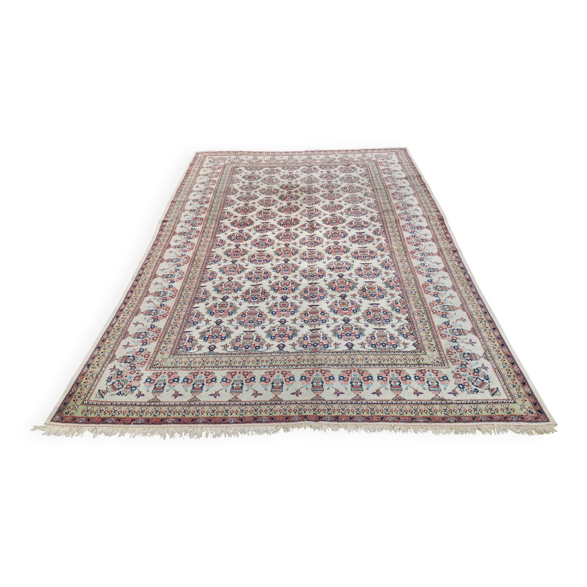 Large and fine tehran persian oriental rug handmade vintage 324 x 210