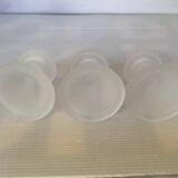 Set of three frosted glass candle holders