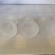 Set of three frosted glass candle holders