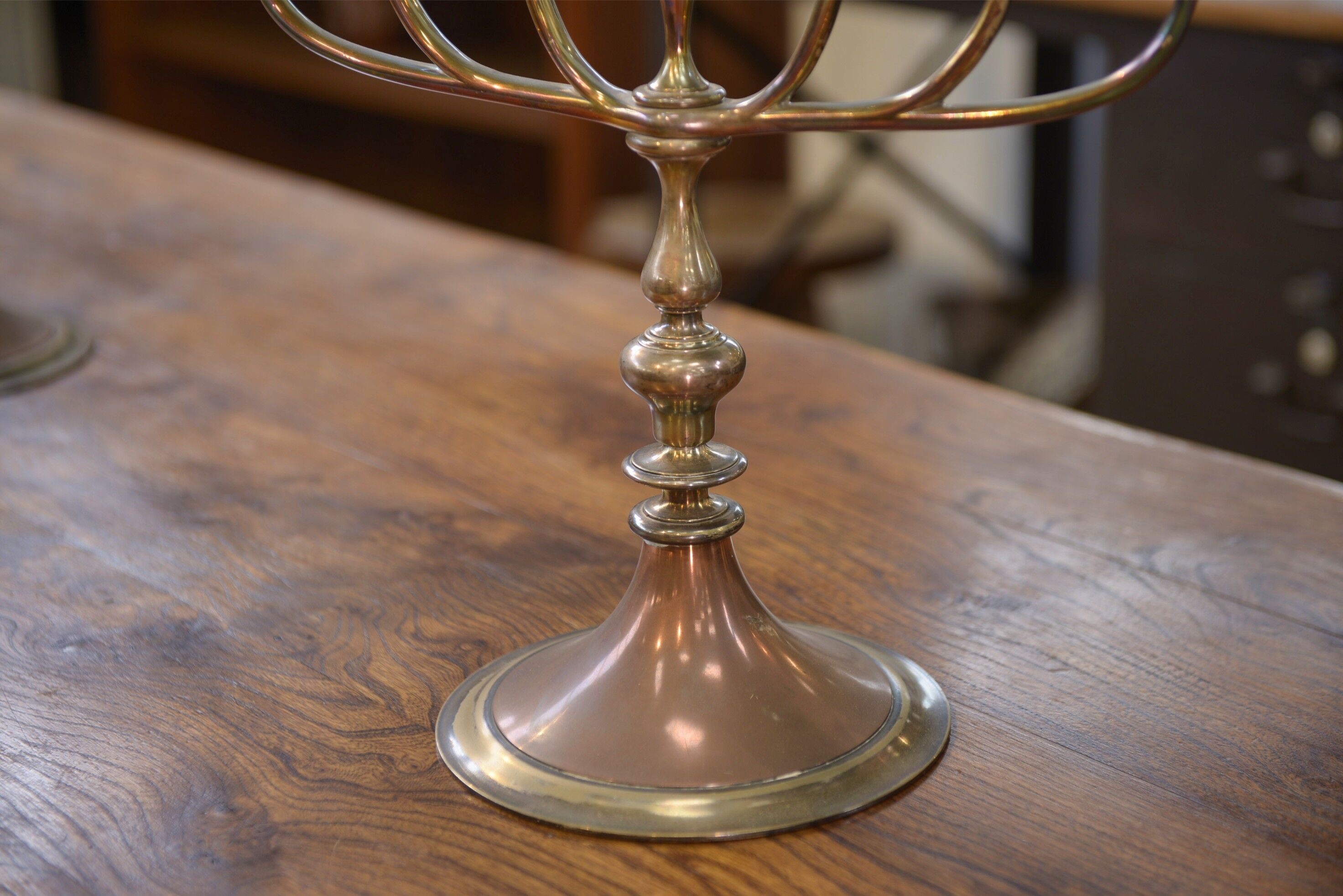Pair of brass and copper candlesticks 1950s