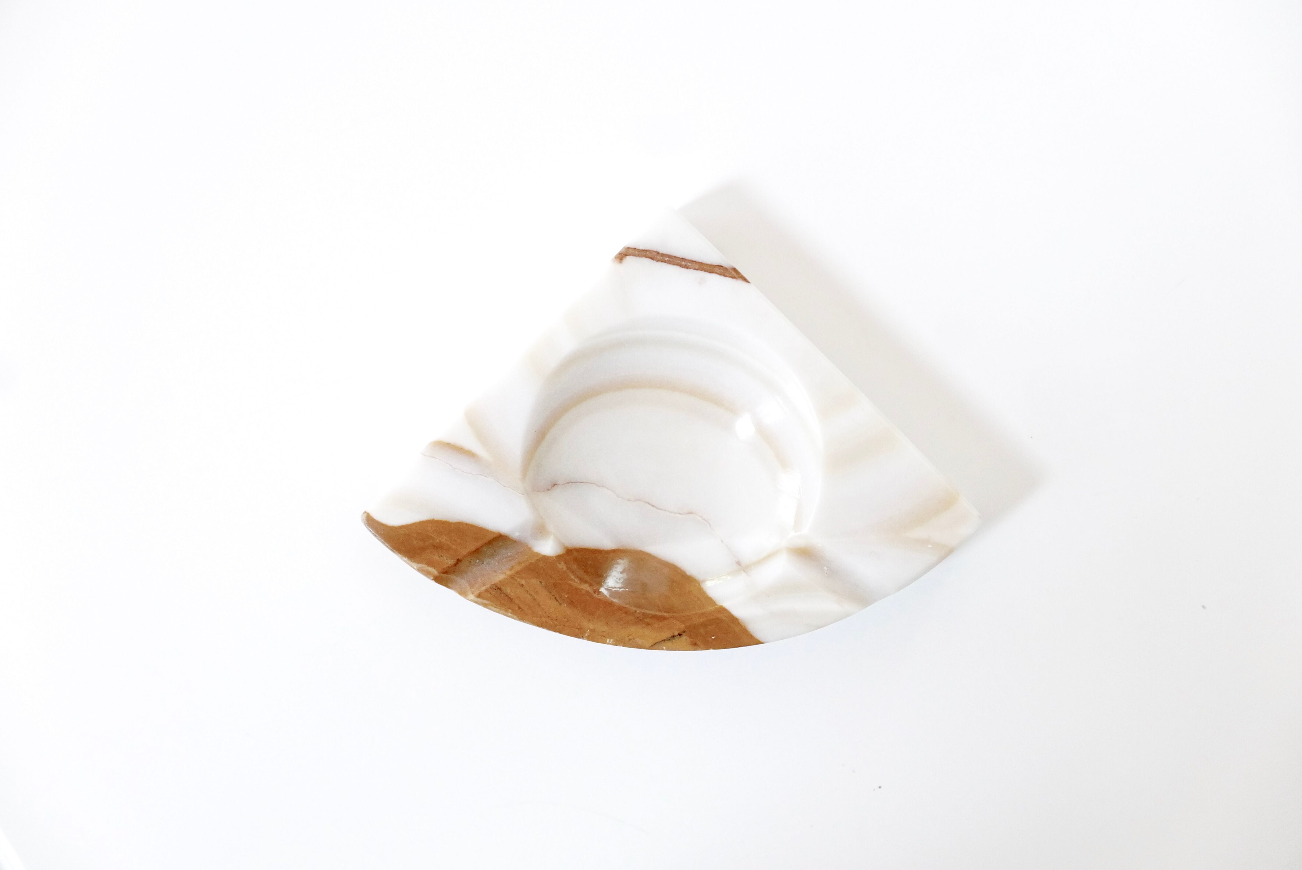 Alabaster ashtray, carved stone, 70s