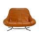 Sofa "space age". Leather, fiberglass, foam, steel. Circa 1970. Orange.
