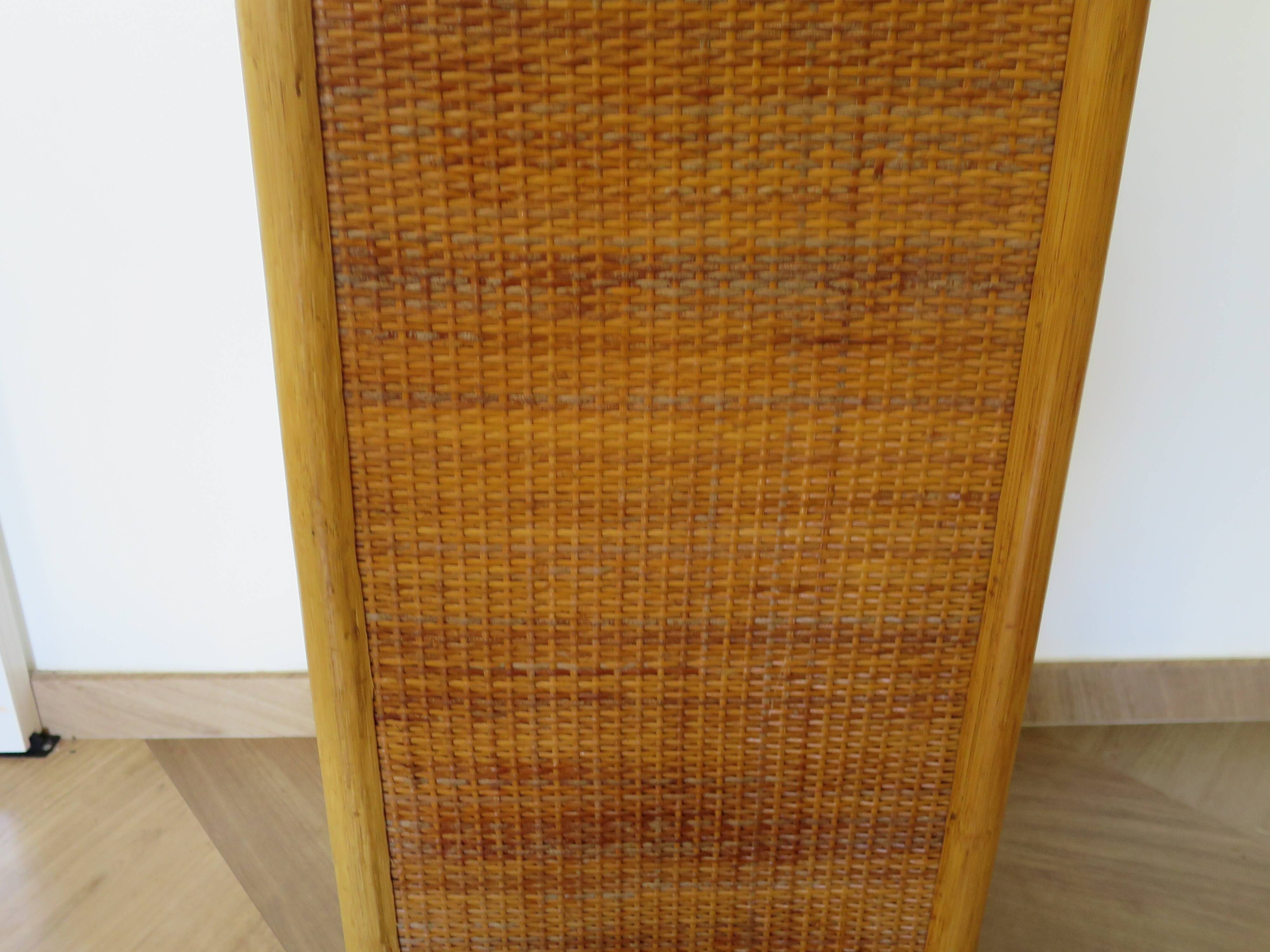 Vintage Library - 2 drawers - Woven rattan cupboard - 1980s - natural
