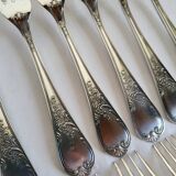 12 large silver-plated metal table forks by Guildart