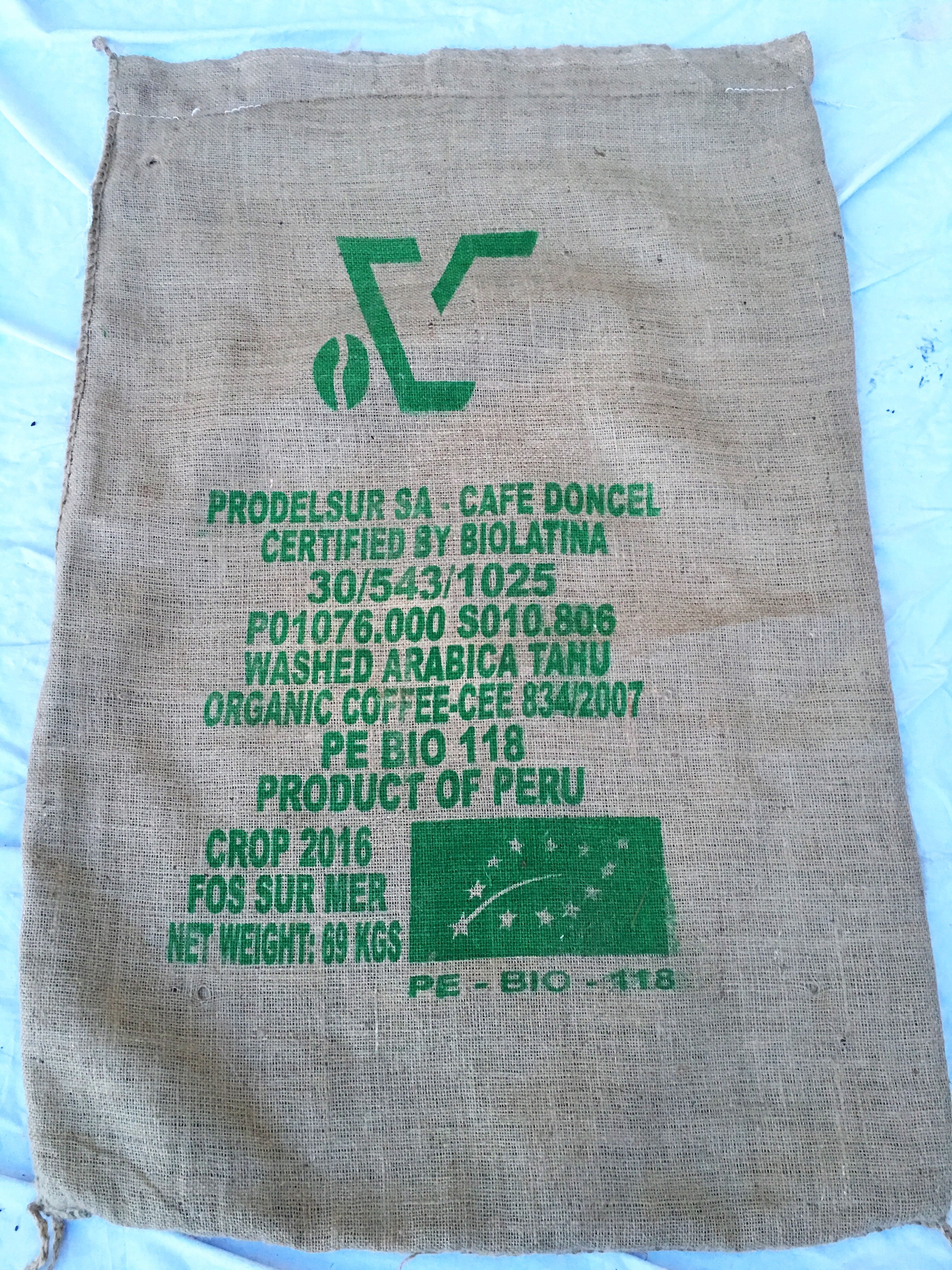 Jute bag on the theme of coffee