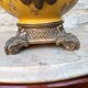 Large lamp base - 43 cm - yellow earthenware with polychrome glazes - 20th century
