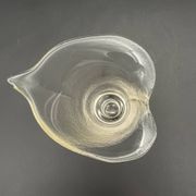 Photophore vintage en verre transparent en forme de fleur de calla – a