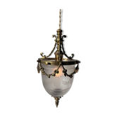 Crystal and bronze lantern