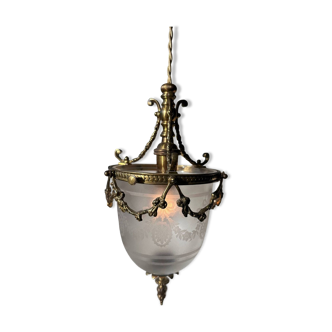 Crystal and bronze lantern