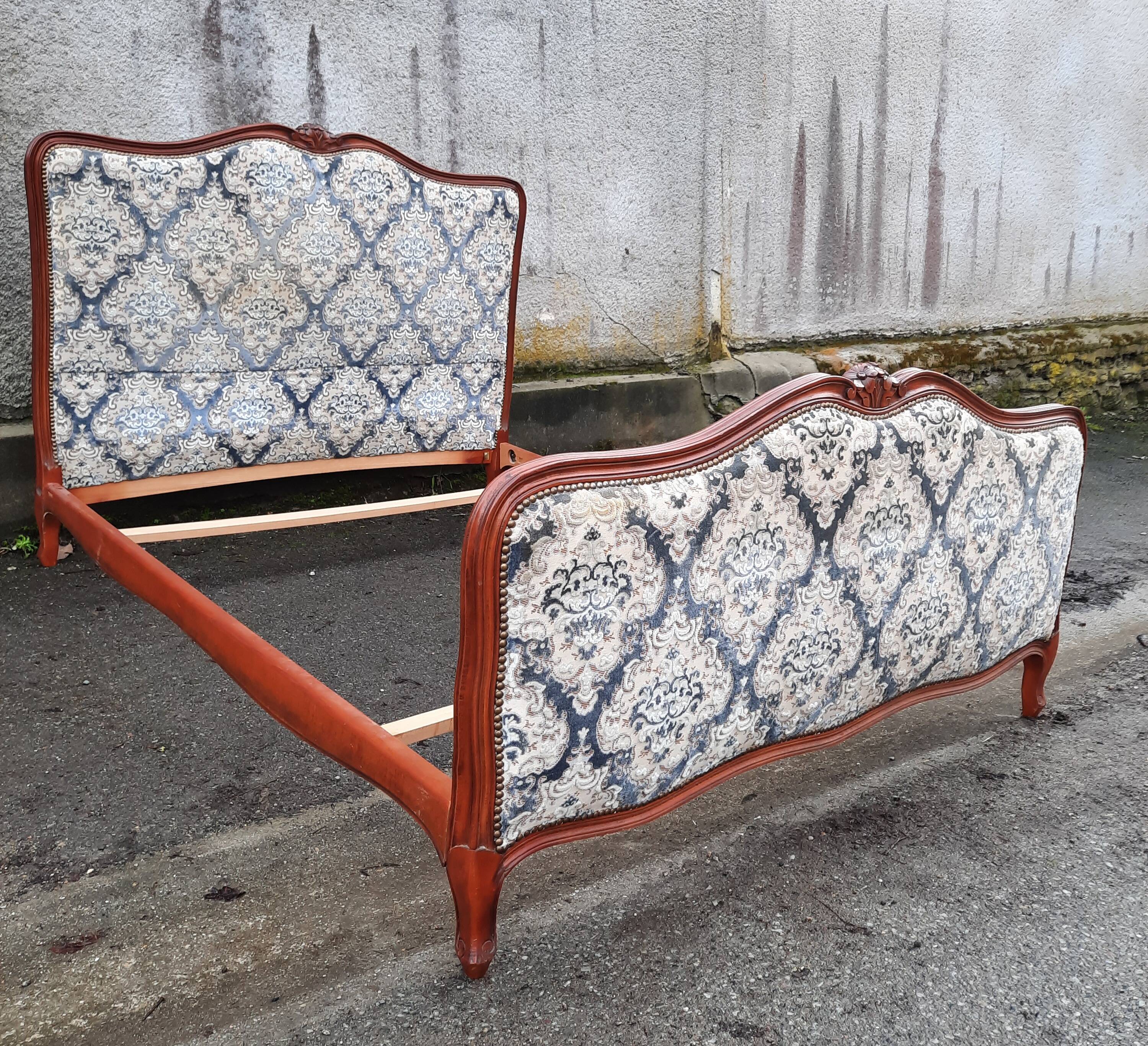 Louis XV style upholstered bed
