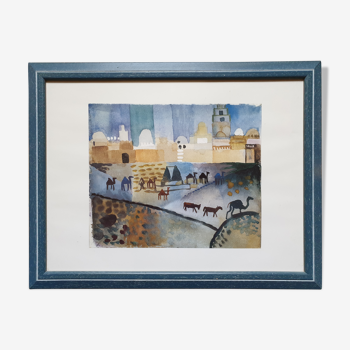 Painting reproduction of August Macke, Kairouan, framed ready to hang