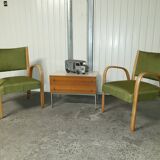 Pair of Bow Wood Steiner Mid-Century Armchairs