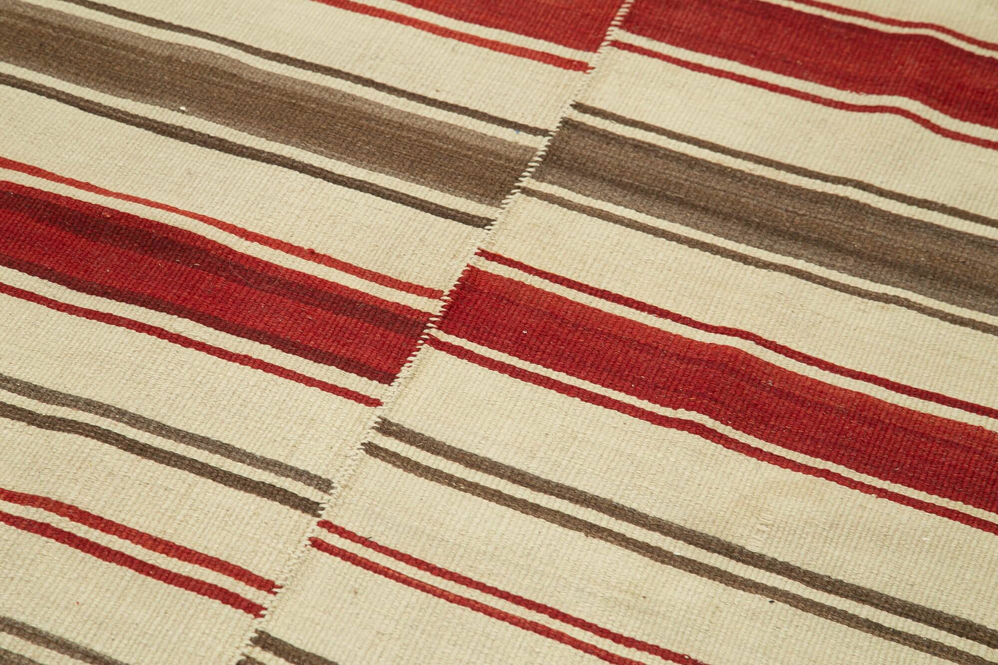 Turkish Handmade Vintage Anatolian Kilim 111 cm x 330 cm