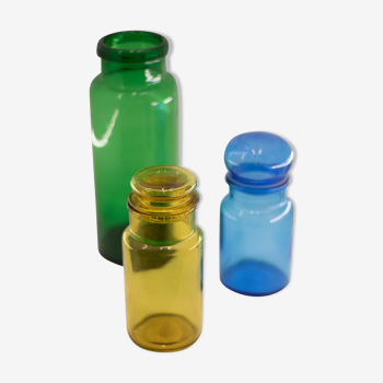 Triocolor glass jar set
