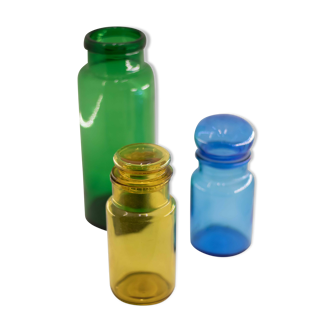 Triocolor glass jar set