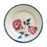 Assiette ancienne décor roses