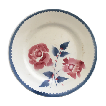 Assiette ancienne décor roses