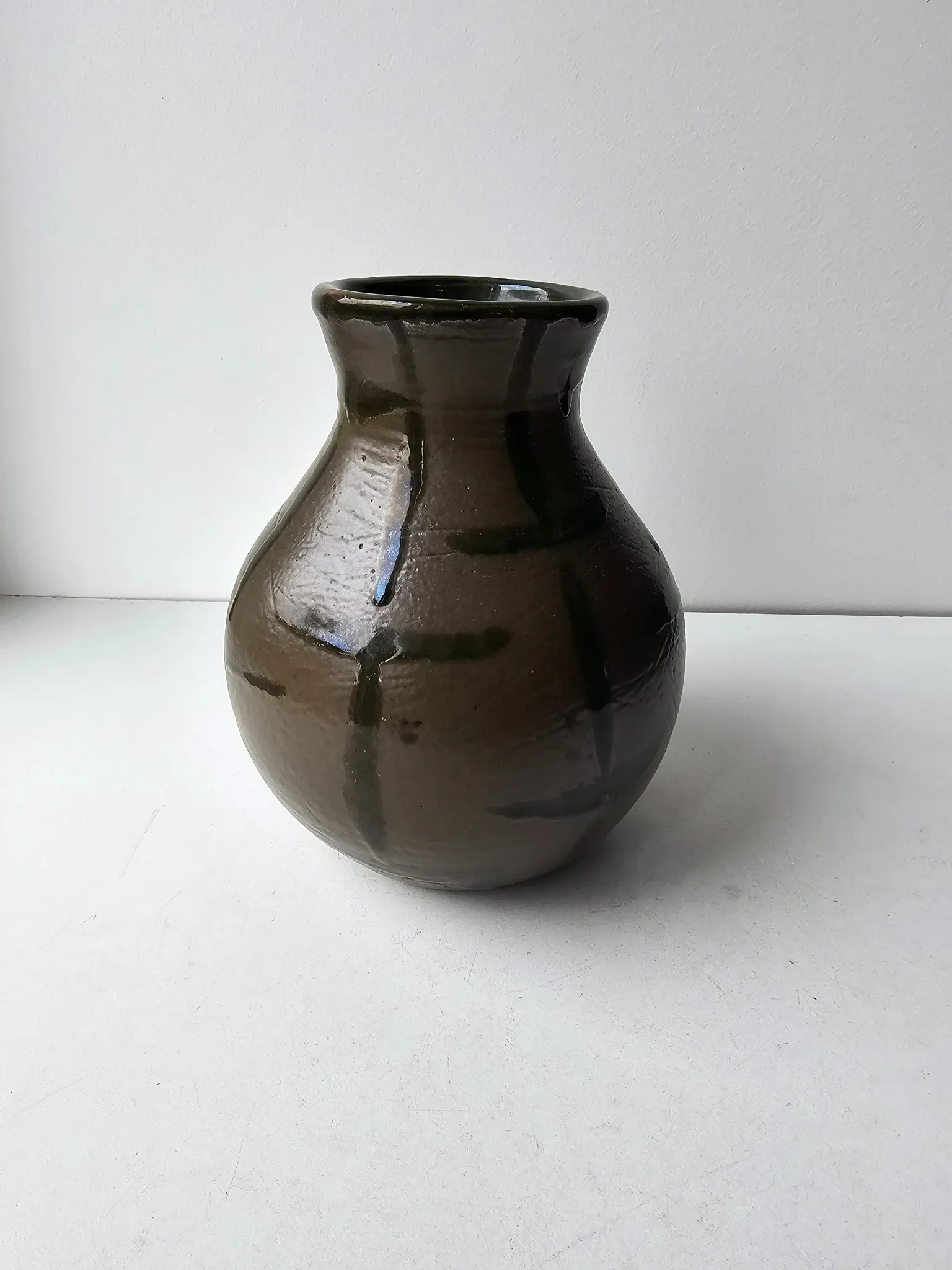 Artisanal vase in glazed stoneware signed Javotte