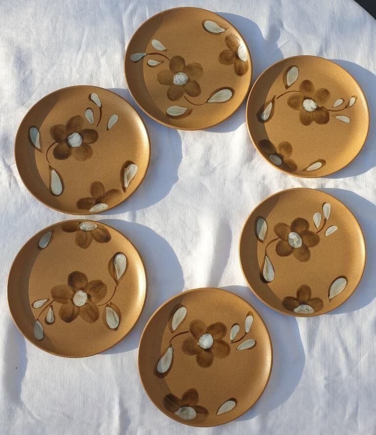 Set 6 flat plates D19.5 Nadège 1970 Sarreguemines