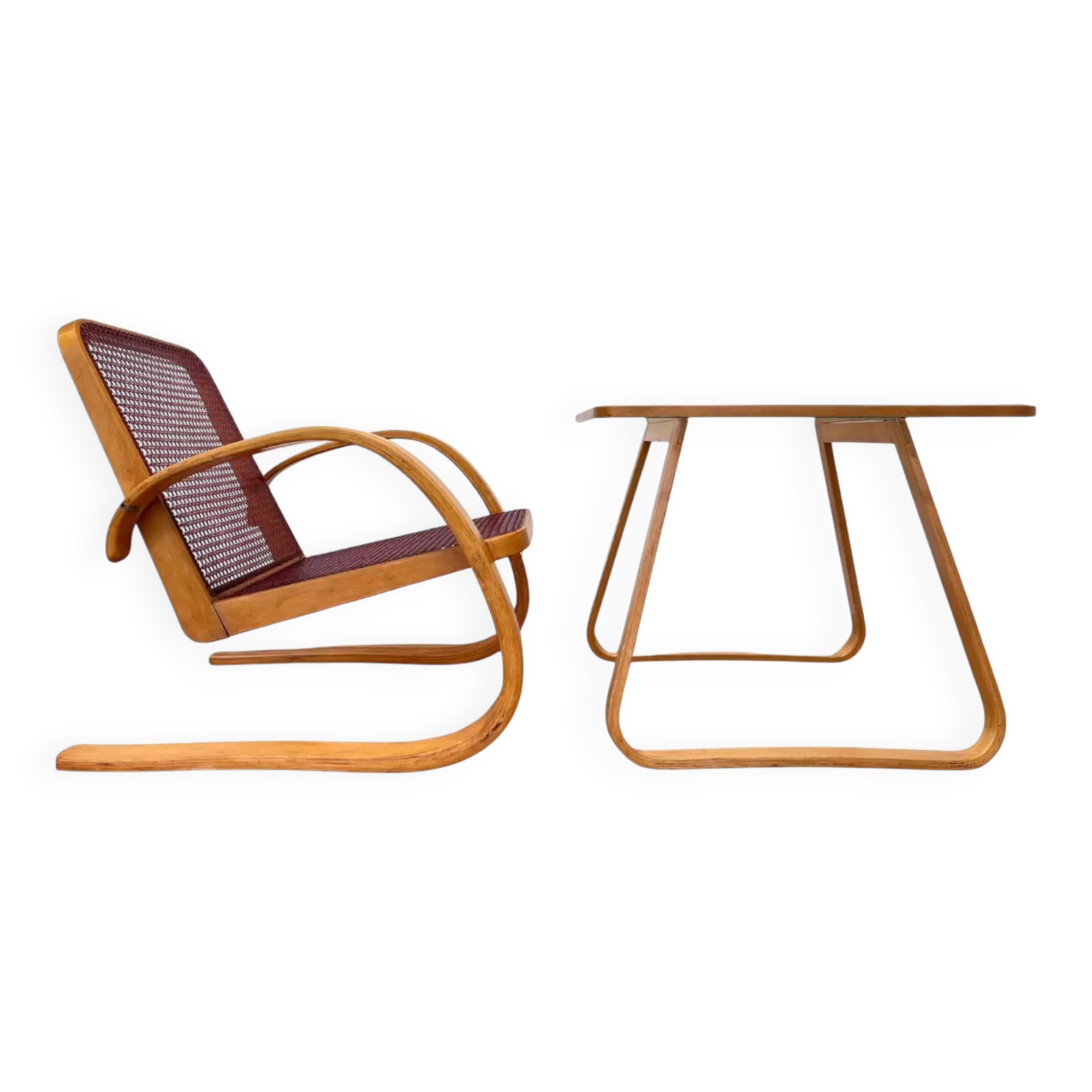 Armchair and table by Miroslav Navrátil for Zdeněk Plesník - 1940s