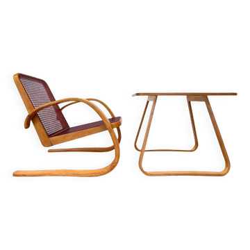 Fauteuil et table de Miroslav Navrátil pour Zdeněk Plesník - 1940