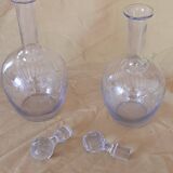 Set of 2 carafes and 4 Saint-Louis crystal aperitif glasses