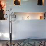 Italian lamppost 3 globes opalines 60s