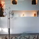 Italian lamppost 3 globes opalines 60s