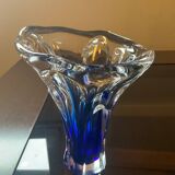Two-tone glass paste vase from the 70s