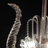 Set of 3 Art Decò Fountain Chandelier By Barovier e Toso, Murano Glass, 194