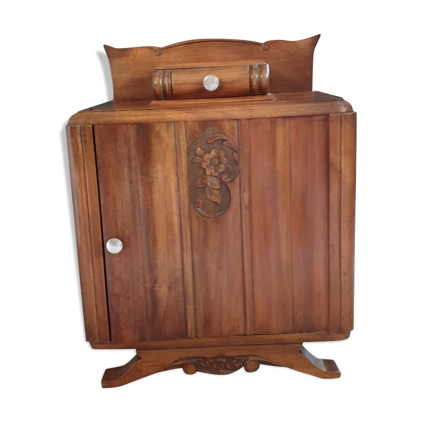 Art deco bedside in solid wood
