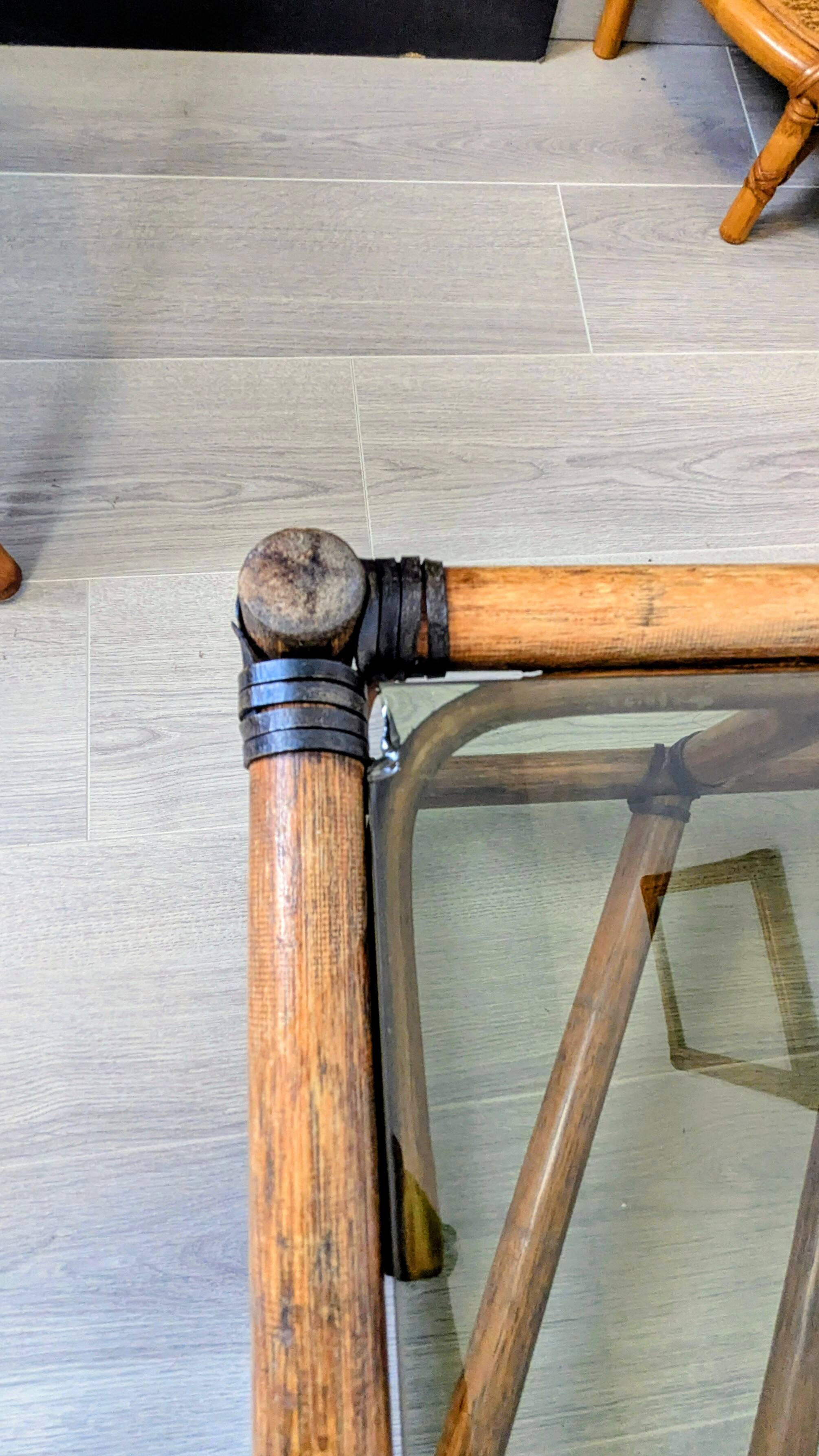 Vintage rattan coffee table, natural elegance