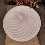 Large globe white swirl table wall or ceiling lamp in Murano glass italian vintage home decor MCM Midcentury modern flush mount sconce light