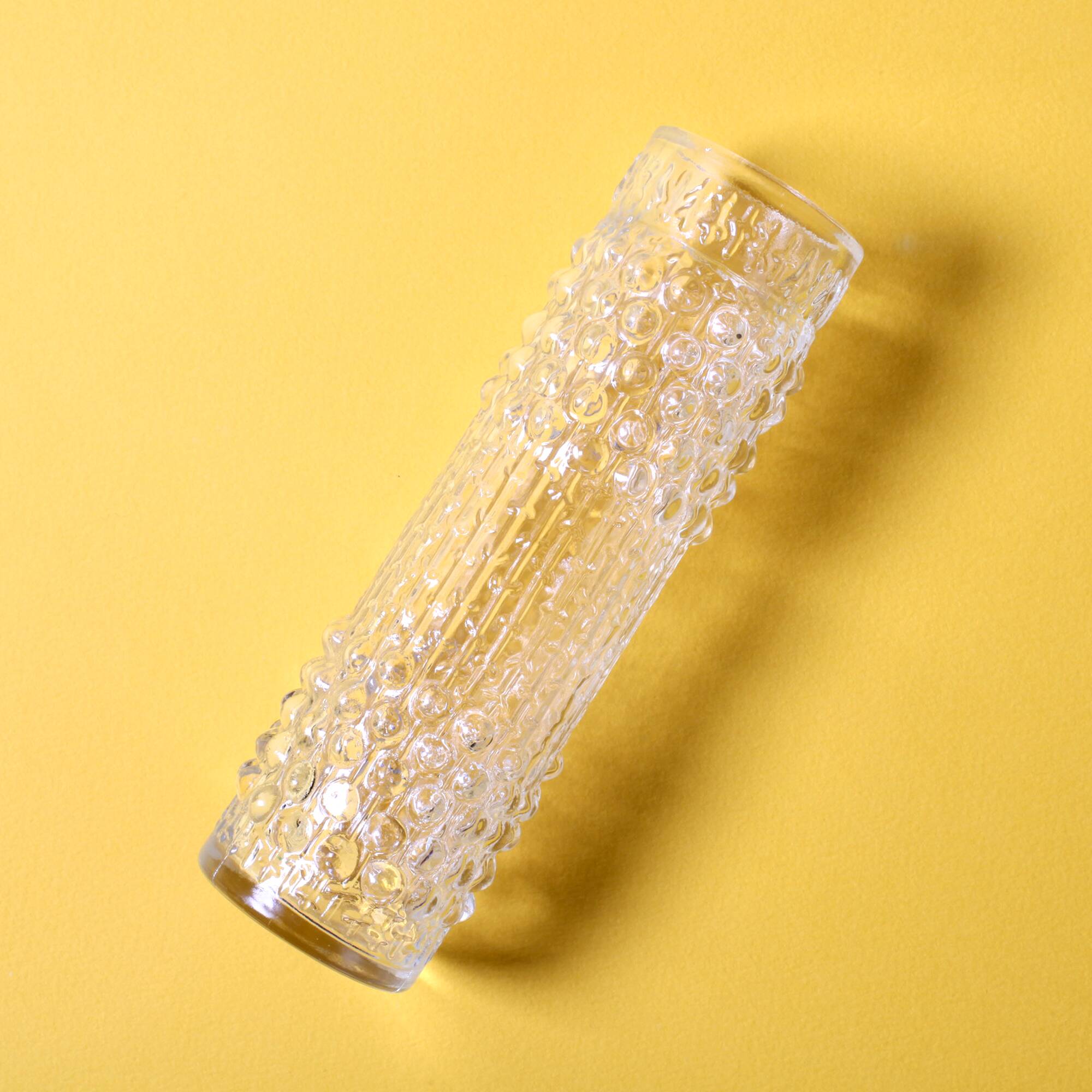 Vintage Pressed Glass Vase: CandleWax Design by František Pečený / 1972