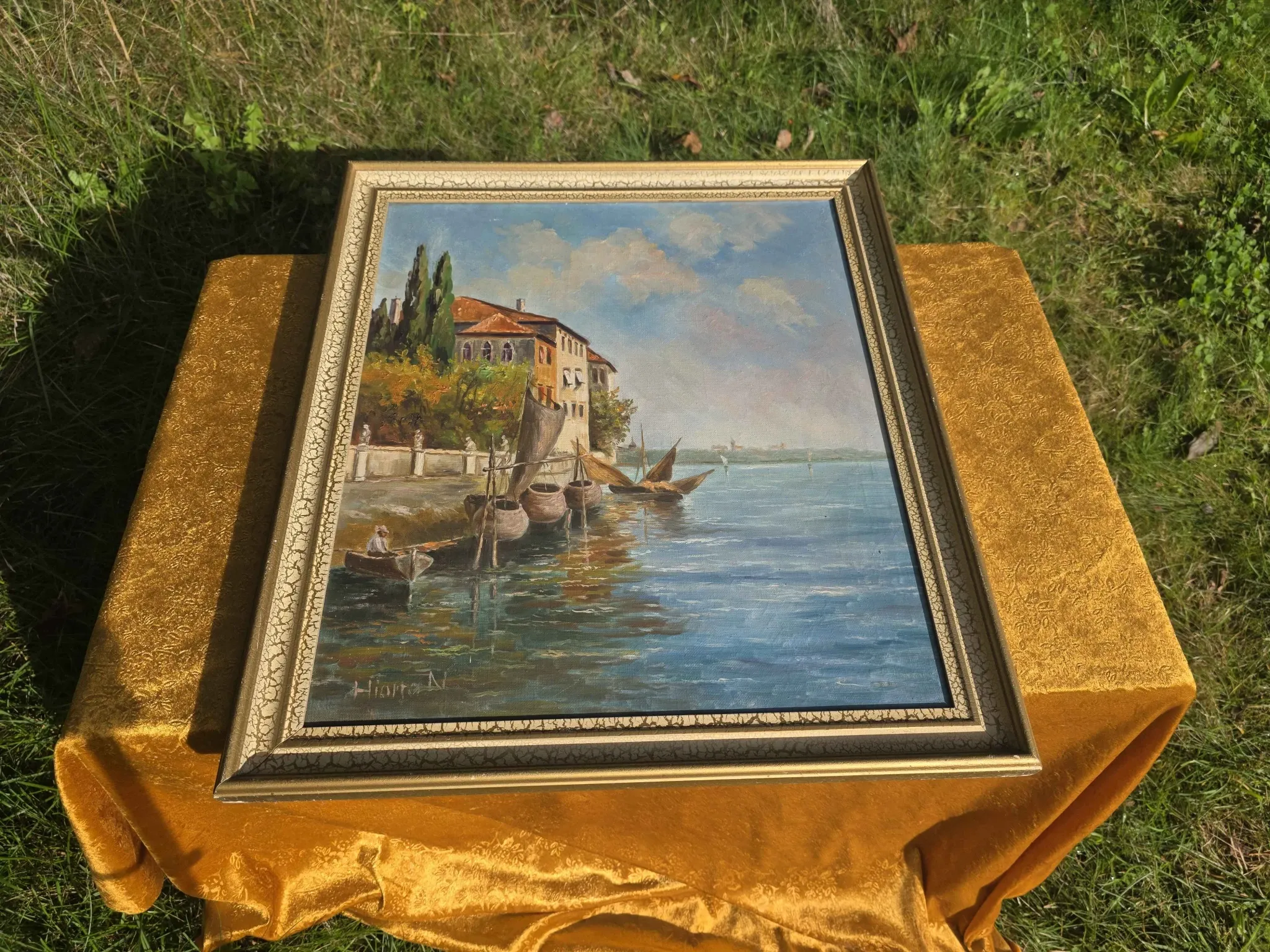 Italian Impressionist Oil Painting – Porto di Milano