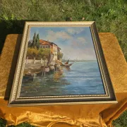 Italian Impressionist Oil Painting – Porto di Milano