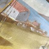 Oil on paper, glass frame