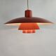 Louis Poulsen PH 4/3 pendant lamp orange metal shades by Poul Henningsen
