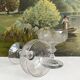 2 antique champagne glasses in engraved glass