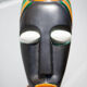 African polychrome faience mask from the Claude Tabet workshop, wall decoration, 50/60's