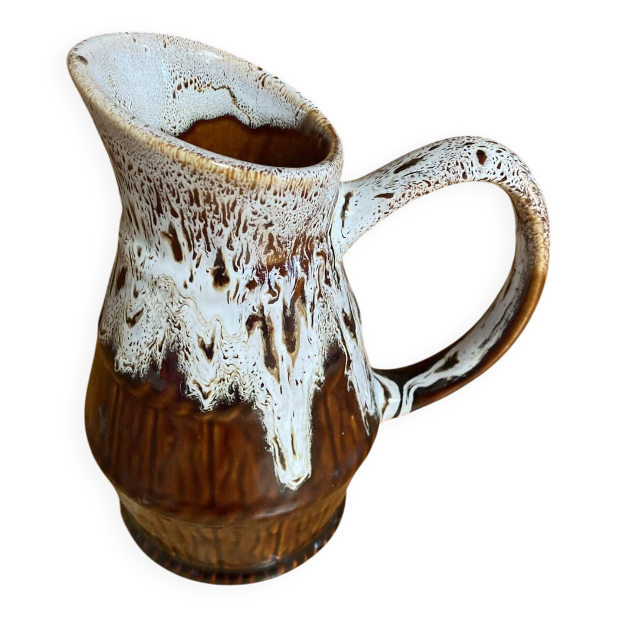 Vintage revol flamed ceramic barrel-shaped pitcher 1 litre