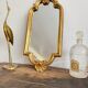 Vintage rectangular baroque mirror in golden resin